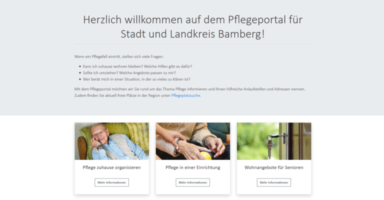 Read more about the article Das neue Pflegeportal für Stadt und Landkreis Bamberg ist online!